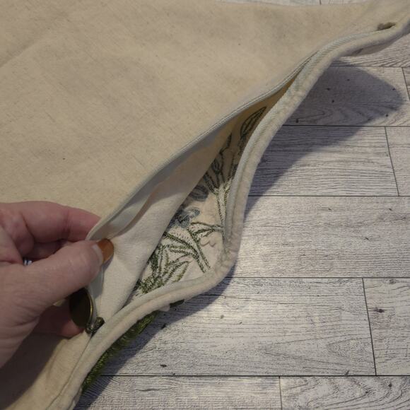 Pier 1 Embroidered Butterfly And Blue Flower Pillow Cover NO INSERT - Picture 7 of 13